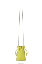 Loewe Women Flamenco Pocket in nappa calfskin 206XF294 Lime Yellow - Image 6