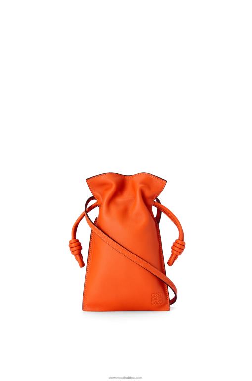 loewe_women_flamenco_pocket_in_nappa_calfskin_206xf599_orange.jpg Loewe Women Flamenco Pocket in nappa calfskin 206XF599 Orange - Image 1