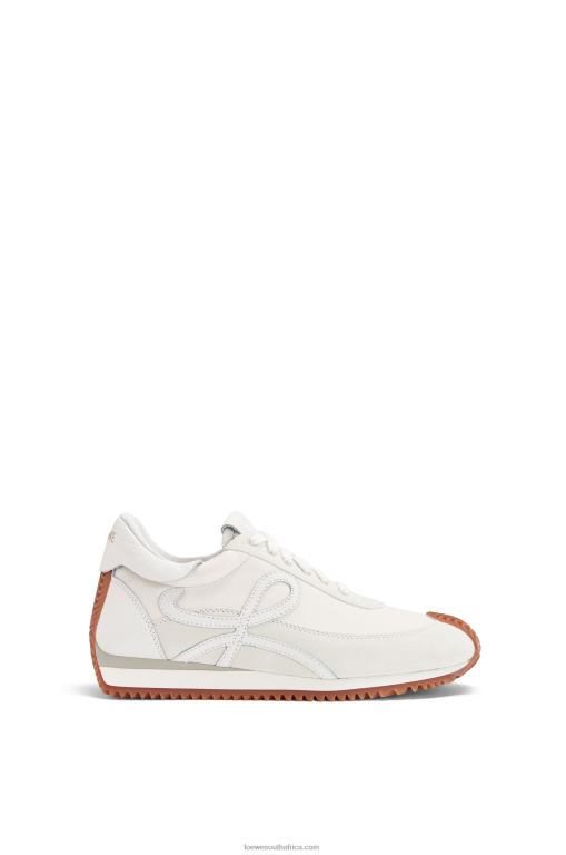 Loewe Women Flow Runner in lambskin and calfskin 206XF645 Soft White - Image 2