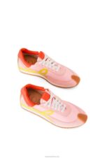 Loewe Women Flow runner in nylon and suede 206XF654 Pink/Yellow - Image 3
