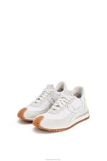 Loewe Women Flow runner in suede and nylon 206XF643 White - Image 2