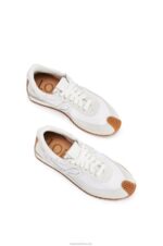 Loewe Women Flow runner in suede and nylon 206XF643 White - Image 3
