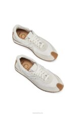 Loewe Women Flow runner in suede and nylon 206XF643 White - Image 8