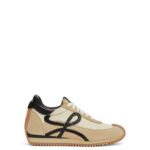 Loewe Women Flow runner in suede and nylon 206XF644 Gold/Black