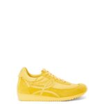 Loewe Women Flow runner in suede and nylon 206XF652 Yellow