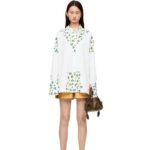 Loewe Women Flower deconstructed shirt in cotton poplin 206XF889 White