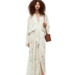 Loewe Women Flower maxi dress in viscose and silk 206XF1055 White/Multicolor