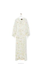 Loewe Women Flower maxi dress in viscose and silk 206XF1055 White/Multicolor - Image 5