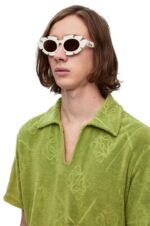 Loewe Women Flower sunglasses in injected nylon 206XF1460 Ivory - Image 2