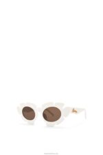 Loewe Women Flower sunglasses in injected nylon 206XF1460 Ivory - Image 3