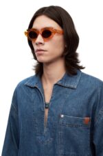Loewe Women Flower sunglasses in injected nylon 206XF1461 Transparent Orange - Image 2
