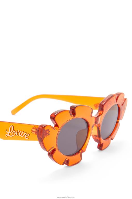 Loewe Women Flower sunglasses in injected nylon 206XF1461 Transparent Orange - Image 5