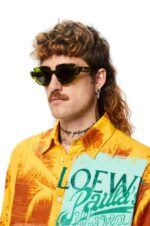 Loewe Women Flower sunglasses in injected nylon 206XF1462 Cactus Green - Image 3