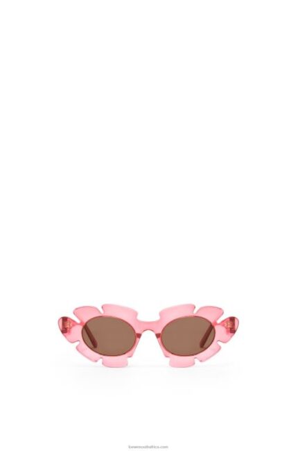 Loewe Women Flower sunglasses in injected nylon 206XF1463 Coral Pink