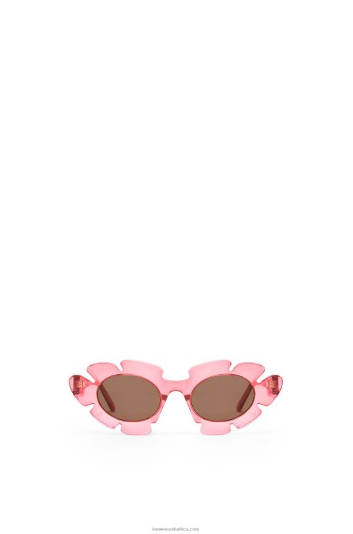 Loewe Women Flower sunglasses in injected nylon 206XF1463 Coral Pink - Image 1