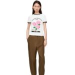 Loewe Women Flower T-shirt in cotton jersey 206XF799 White/Green/Pink