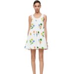 Loewe Women Flower trapeze dress in cotton poplin 206XF1080 White/Multicolor