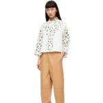 Loewe Women Flower trapeze shirt in cotton poplin 206XF894 White/Multicolor