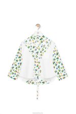 Loewe Women Flower trapeze shirt in cotton poplin 206XF894 White/Multicolor - Image 5
