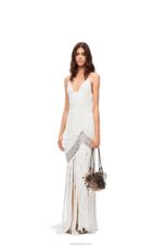Loewe Women Fringe dress in cotton 206XF1051 White