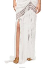 Loewe Women Fringe dress in cotton 206XF1051 White - Image 3