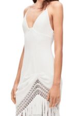 Loewe Women Fringe dress in cotton 206XF1051 White - Image 4