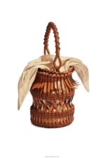 Loewe Women Fringes Bucket bag in calfskin 206XF185 Tan