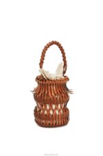 Loewe Women Fringes Bucket bag in calfskin 206XF185 Tan - Image 6