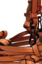 Loewe Women Fringes Bucket bag in calfskin 206XF185 Tan - Image 9