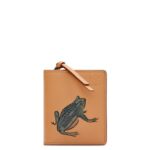 Loewe Women Frog compact zip wallet in classic calf 206XF1305 Warm Desert