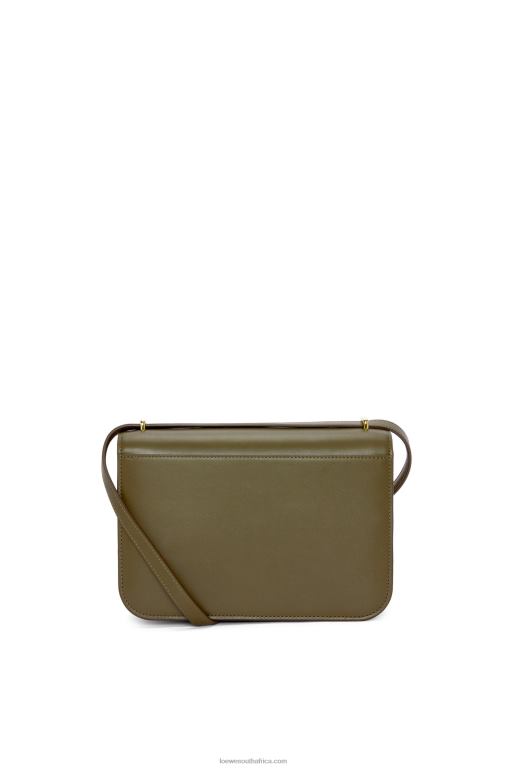 Loewe Women Goya bag in silk calfskin 206XF374 Dark Khaki Green - Image 3
