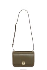 Loewe Women Goya bag in silk calfskin 206XF374 Dark Khaki Green - Image 4
