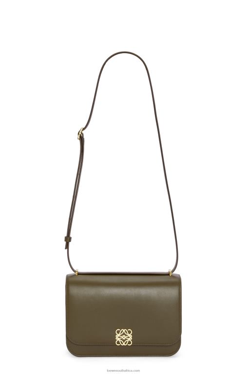Loewe Women Goya bag in silk calfskin 206XF374 Dark Khaki Green - Image 4