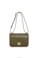 Loewe Women Goya bag in silk calfskin 206XF374 Dark Khaki Green - Image 5