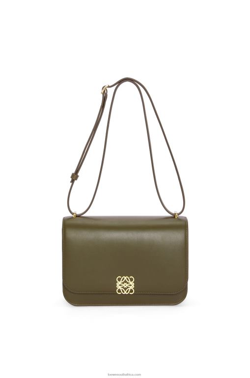 Loewe Women Goya bag in silk calfskin 206XF374 Dark Khaki Green - Image 5