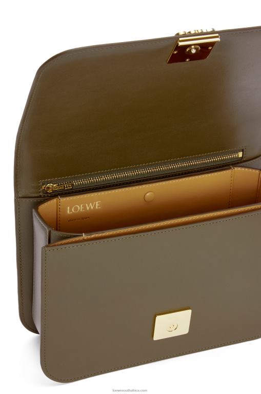 Loewe Women Goya bag in silk calfskin 206XF374 Dark Khaki Green - Image 6