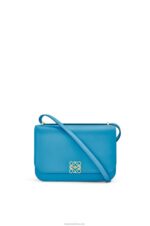 Loewe Women Goya bag in silk calfskin 206XF495 Lagoon Blue