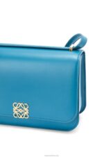 Loewe Women Goya bag in silk calfskin 206XF495 Lagoon Blue - Image 8