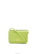 Loewe Women Goya bag in silk calfskin 206XF509 Green Bean