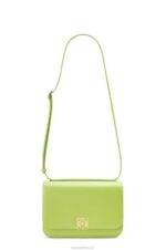 Loewe Women Goya bag in silk calfskin 206XF509 Green Bean - Image 5