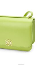 Loewe Women Goya bag in silk calfskin 206XF509 Green Bean - Image 8