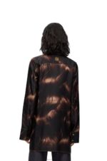 Loewe Women Hair print shirt in silk 206XF930 Brown/Multicolor - Image 3