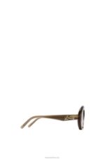 Loewe Women Half moon sunglasses in acetate 206XF1497 Khaki Green - Image 4
