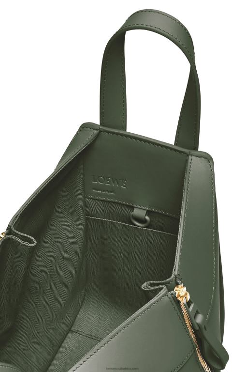 Loewe Women Hammock compact bag in satin calfskin 206XF461 Vintage Khaki - Image 7