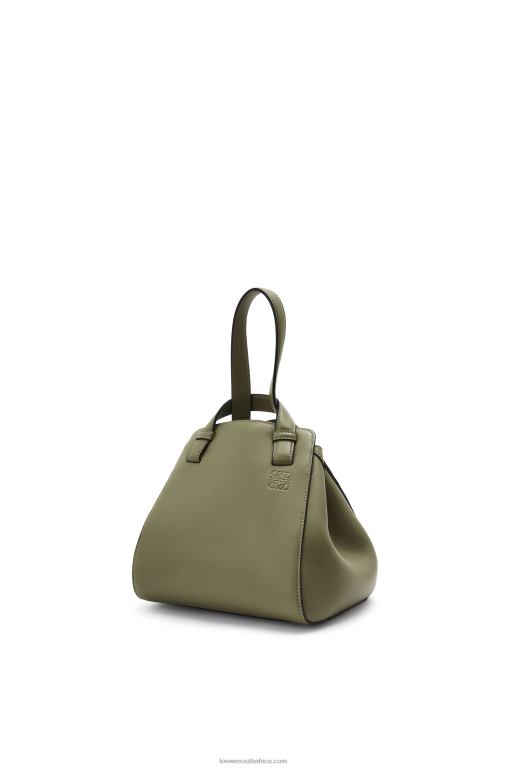Loewe Women Hammock Nugget bag in nappa calfskin 206XF519 Avocado Green - Image 3