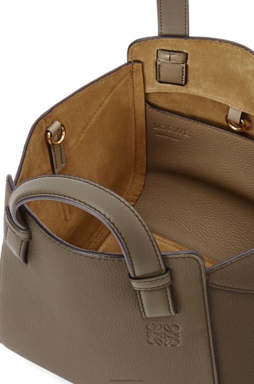 Loewe Women Hammock Nugget bag in soft grained calfskin 206XF500 Laurel Green - Image 7