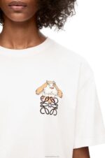 Loewe Women Heen Anagram T-shirt in cotton 206XF845 White - Image 8