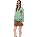 Loewe Women Heen cardigan in wool 206XF1027 Aniseed Green