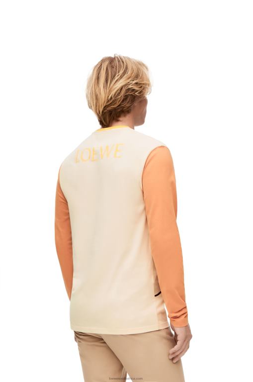 Loewe Women Heen long sleeve T-shirt in cotton 206XF836 Beige - Image 5