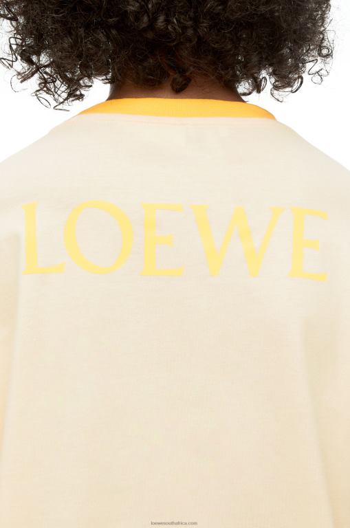 Loewe Women Heen long sleeve T-shirt in cotton 206XF836 Beige - Image 8